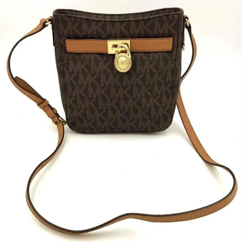 NEW Michael Kors MK Designer Hamilton Traveler Brown Crossbody Bag Purse Handbag
